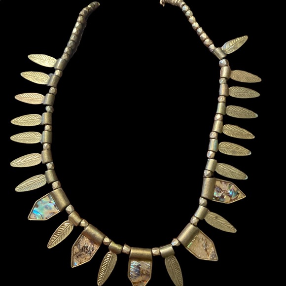 American Eagle abalone accented necklace
